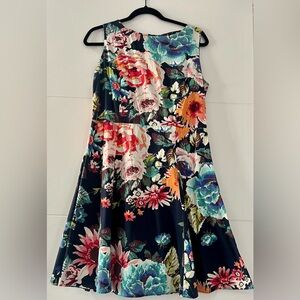 Stella Morgan Sleeveless Floral Fit & Flare Dress with Multicolor Blooms, Sz 12